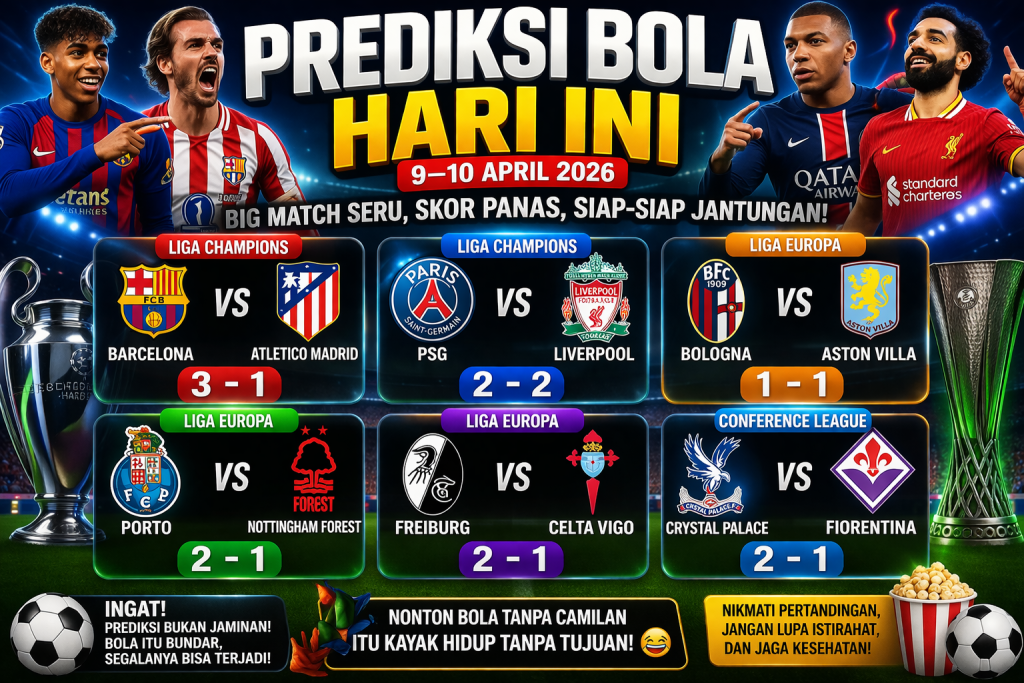 Prediksi Bola Hari Ini: Big Match Liga Champions Bikin Deg-Degan, Siap-Siap Jantungan!