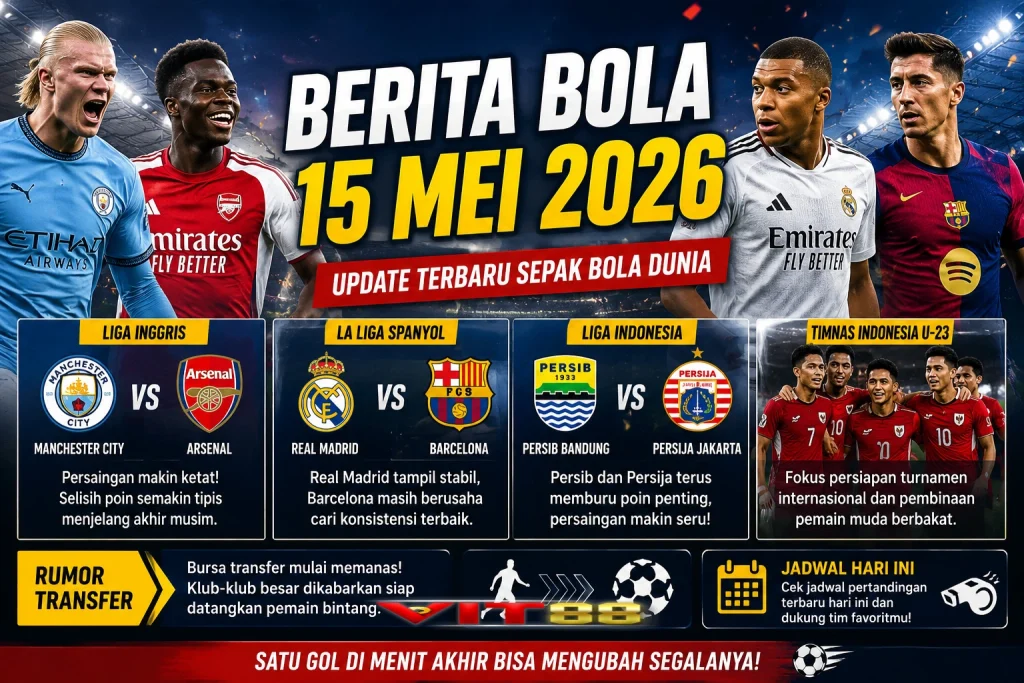 Berita Bola Trending Hari Ini 15 Mei 2026: Persaingan Liga Makin Panas, Drama Bola Nggak Ada Habisnya!