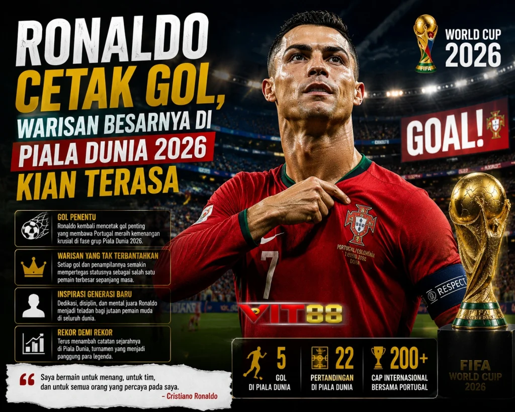 Ronaldo Cetak Gol, Warisan Besarnya di Piala Dunia 2026 Kian Terasa
