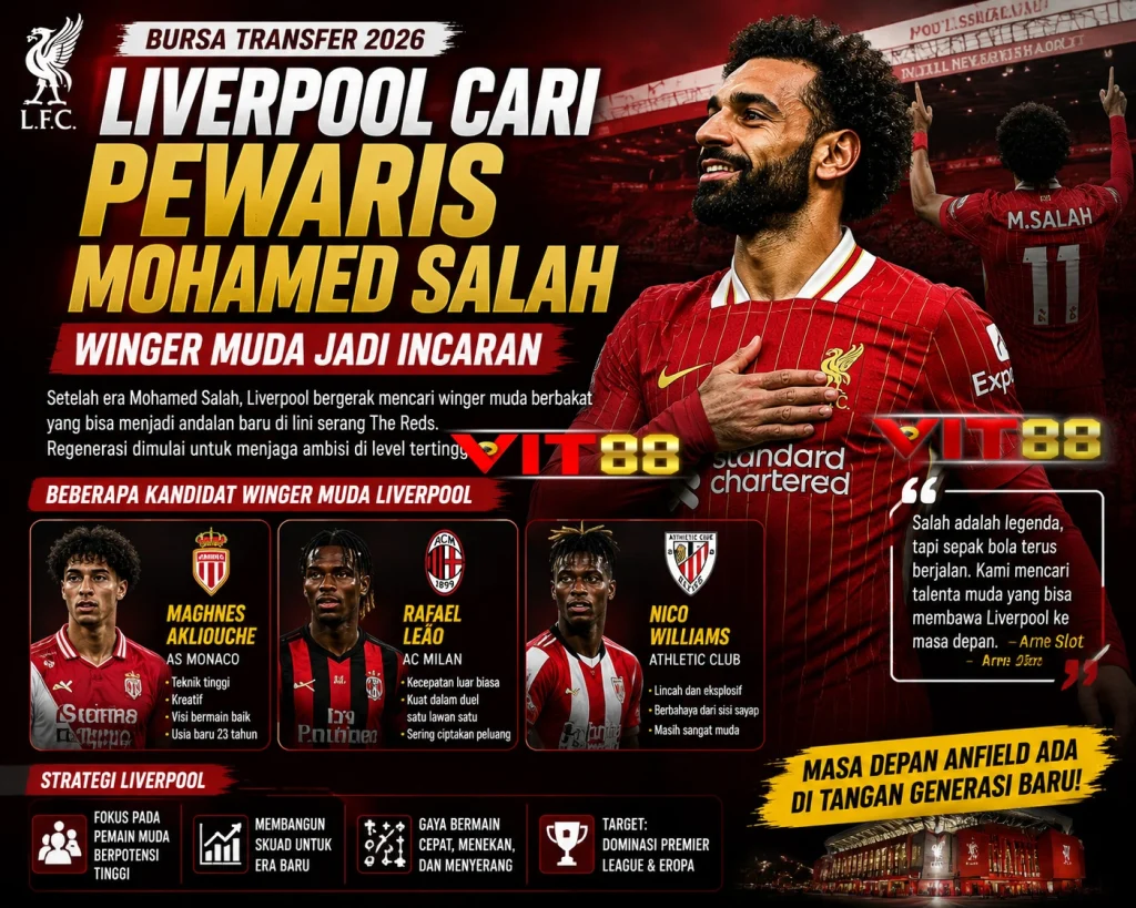 Liverpool Cari Pewaris Mohamed Salah, Winger Muda Jadi Incaran 