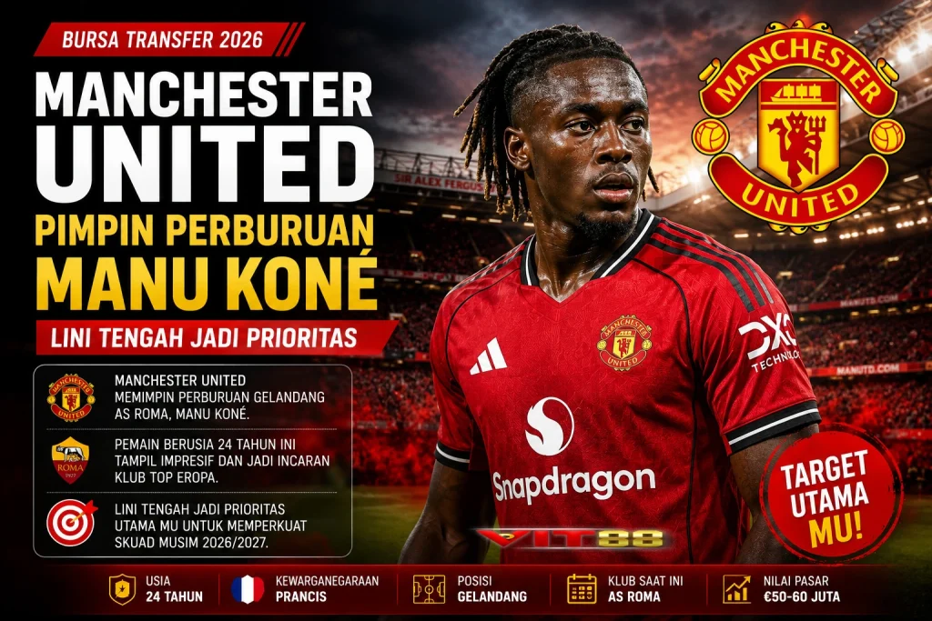 Manchester United Pimpin Perburuan Manu Koné, Lini Tengah Jadi Prioritas