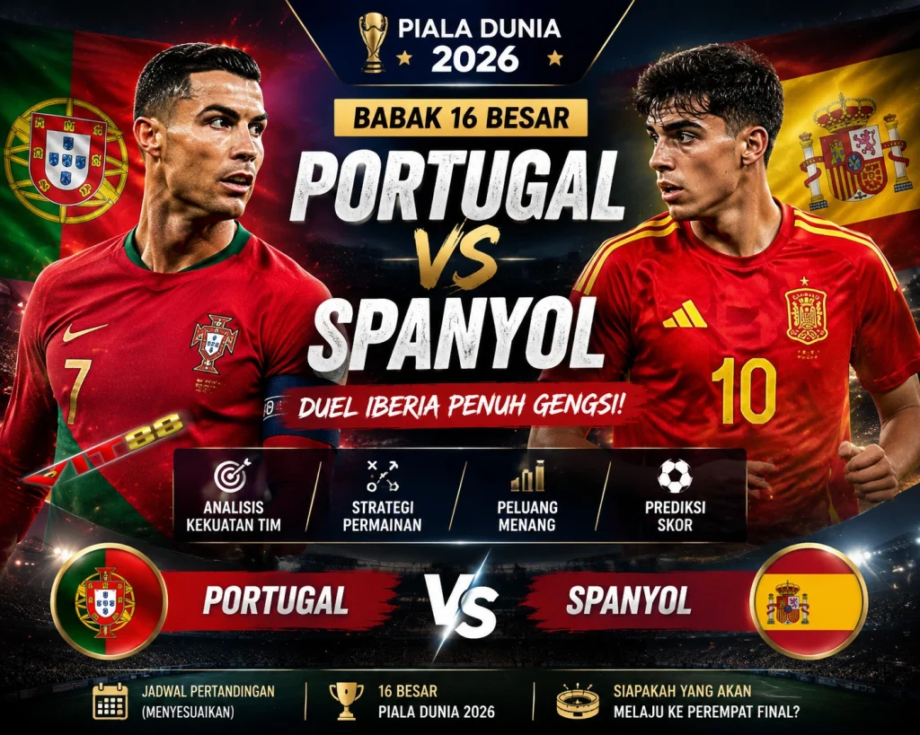Prediksi Portugal vs Spanyol: Duel Iberia Penuh Gengsi di Babak 16 Besar