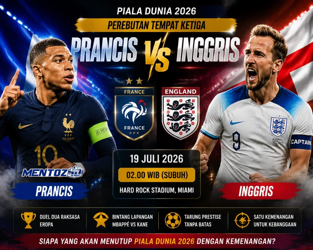 Prediksi Prancis vs Inggris 19 Juli 2026: Duel Besar Perebutan Tempat Ketiga Piala Dunia 2026