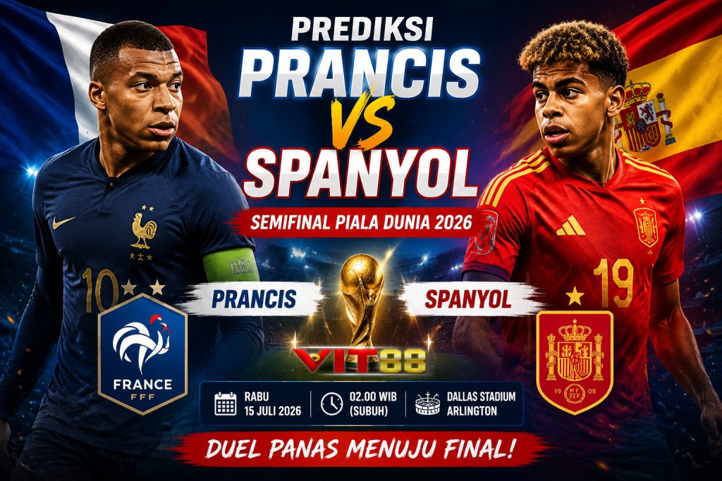 Prediksi Prancis vs Spanyol 15 Juli 2026: Duel Sengit Perebutan Tiket Final Piala Dunia