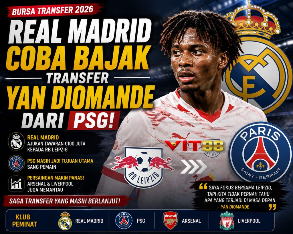 Real Madrid Coba Bajak Transfer Yan Diomande dari PSG, Bursa Transfer Makin Memanas