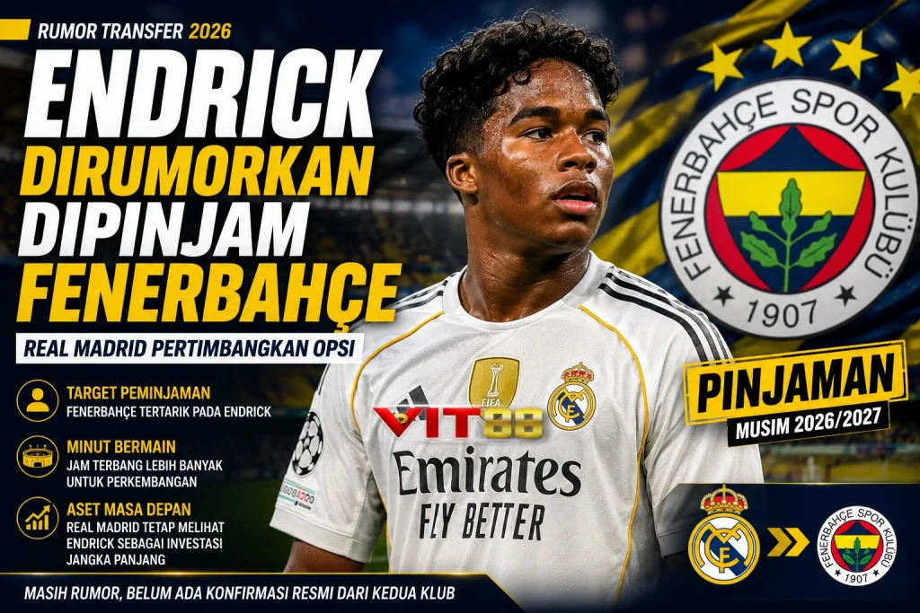 Endrick Dirumorkan Dipinjam Fenerbahçe, Real Madrid Pertimbangkan Opsi Pengembangan