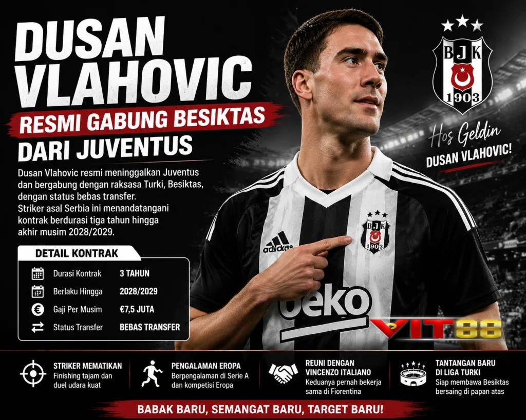 Dusan Vlahovic Resmi Gabung Besiktas dari Juventus, Babak Baru Karier Sang Striker Serbia